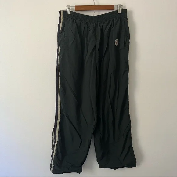 Vintage Abercrombie Snap Button Tearaway Nylon Pants Indian Y2K Baggy Green L - Picture 2 of 11